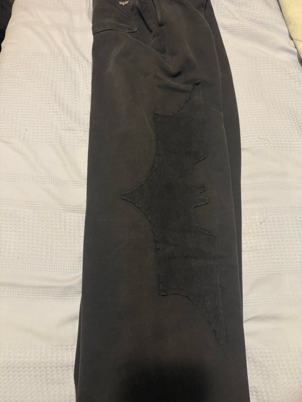 YoungLA Black Sweatpants with Bat Applique